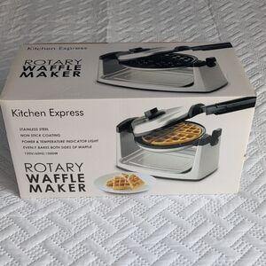 Silver Rotary Waffle Maker - Stainless Finish